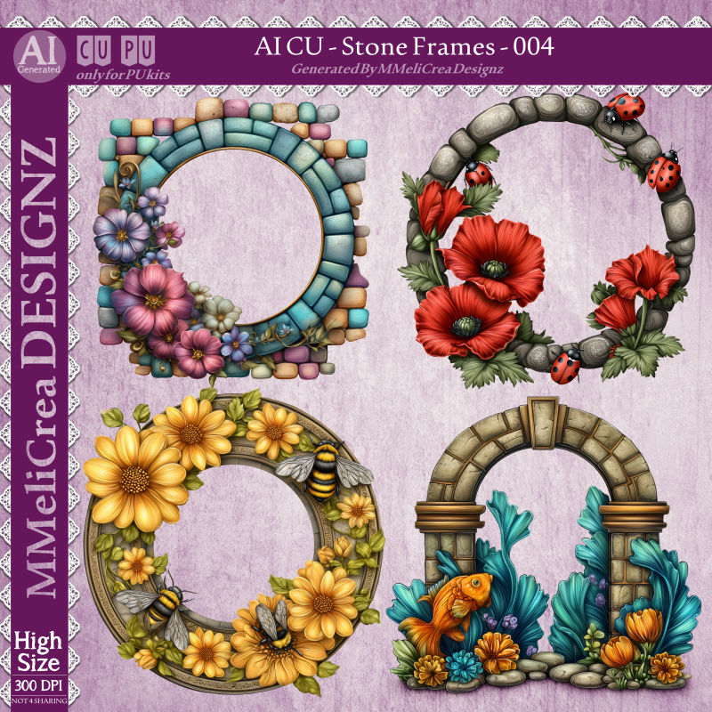 (image for) AI - Stone Frames - CU004 (CU4PU/PNG)